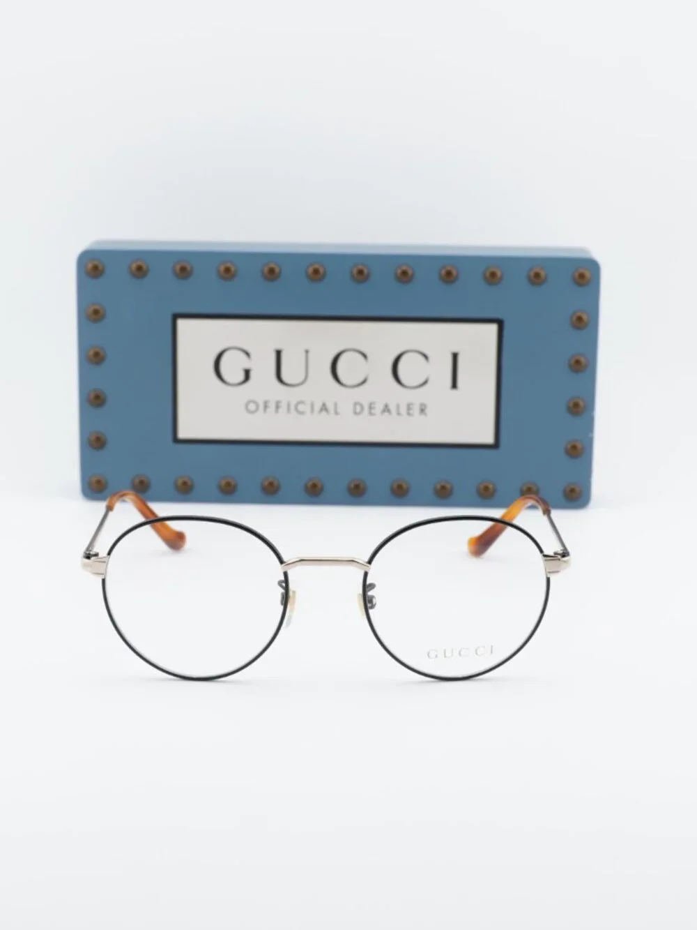 Gucci GG0581O 006 Round Eyeglasses - Black/Gold 50mm